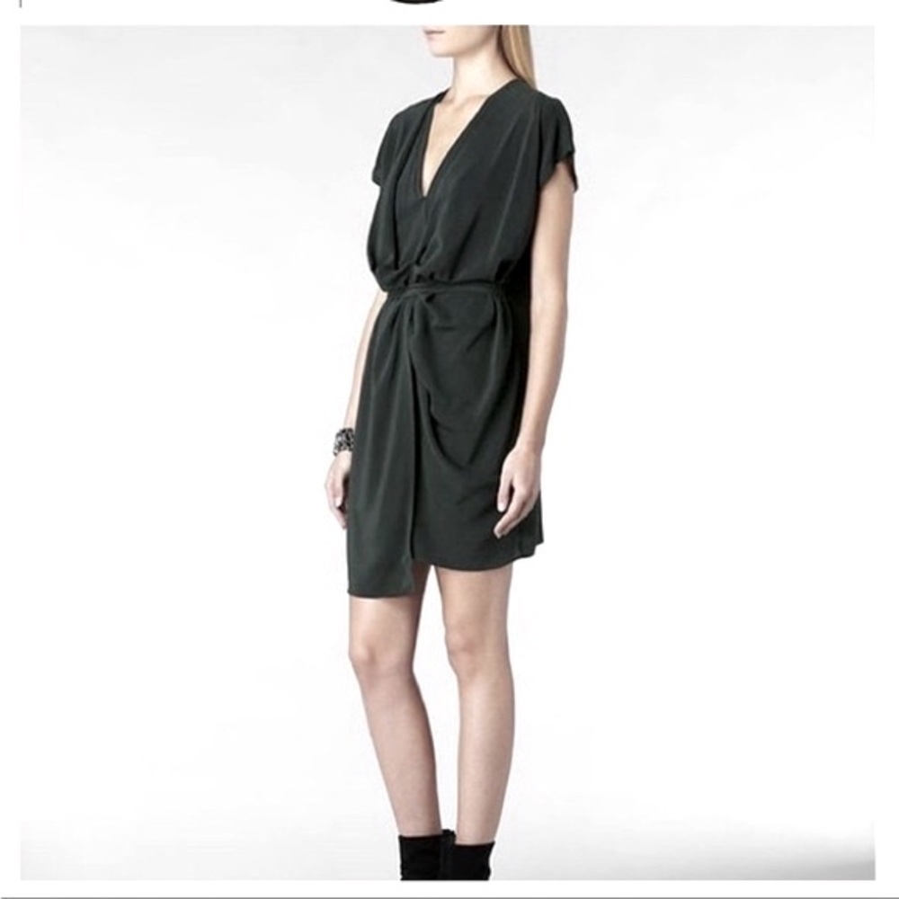 AllSaints Dee Dee Raw Hem Asymmetrical Silk Mini Dress Size 6